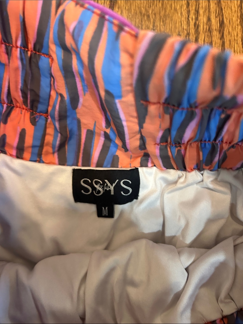 Women's High-Waist Pink & Blue Printed Shorts - Picture 2 of 4